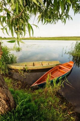 Fishing Boats on the Riverbank – An Exquisite Display of Everyday Life and Serene Watercolor Mastery!